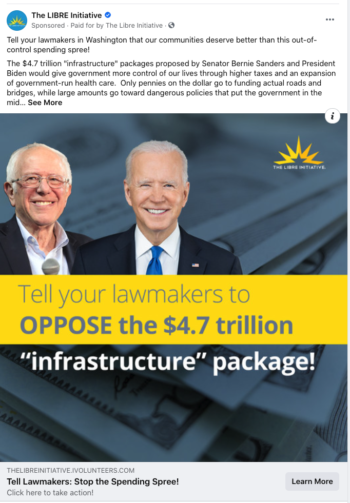 The LIBRE Initiative Announces Mailer & Digital Ad Campaign Opposing $3.5 Trillion Spending Bill