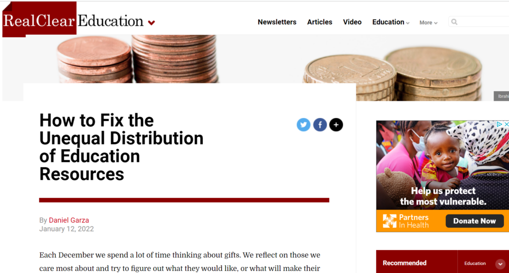 Daniel Garza, president of The LIBRE Initiative, writes in Real Clear Education about reforms that could expand educational opportunity to more families in the wake of the pandemic and the problems in U.S. education it exposed.